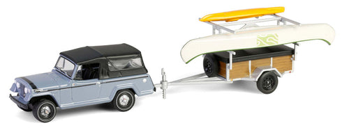#32320-B 1/64 1968 Jeep Jeepster Commando SC-1 with Canoe & Kayak Trailer