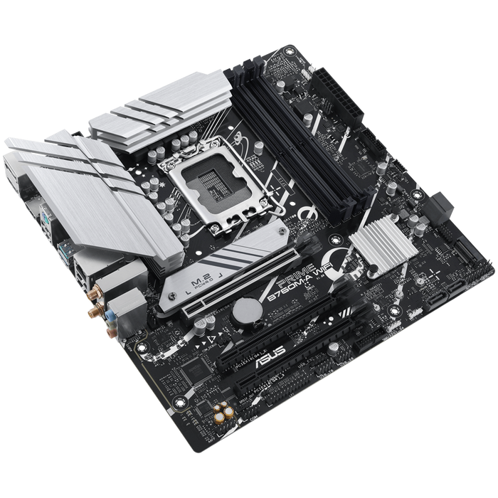 ASUS PRIME B760M-A WIFI LGA1700 mATX MB - Intel B760 4xDIMM DDR5 2xM.2 4xSATA PCIe 4.0 2.5Gb Ethernet WiFi 6 + Bluetooth 1xDisplayPort 2xHDMI with Aura Sync support - image 2