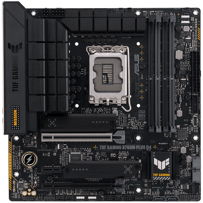 ASUS TUF GAMING B760M-PLUS D4 LGA1700 mATX gaming MB - Intel B760 4xDIMM DDR4 2xM.2 4xSATA PCIe 5.0 2.5Gb Ethernet 1xDisplayPort 1xHDMI with Aura Sync support - image 2