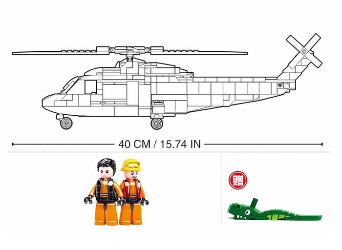 #B0886 "The Rescue" Medivac Helicopter Building Brick Kit