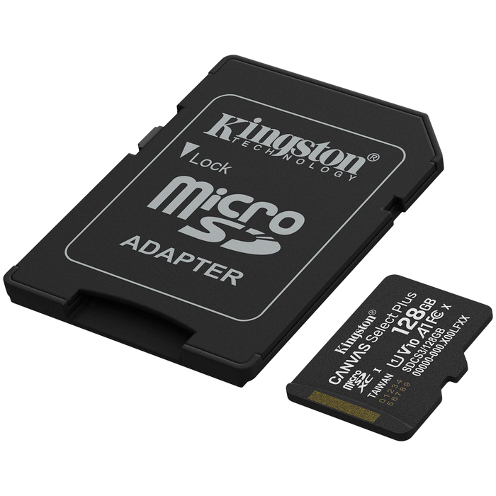 Kingston 128GB microSDXC Canvas Select Plus Gen3 150MB/s A1 Card + Adapter – alternate product view 2