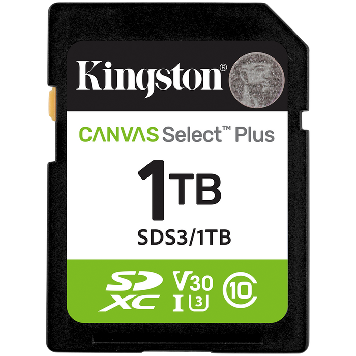 KINGSTON 1TB SDXC Canvas Select Plus Gen3 150MB/s C10 UHS-I U3 V30