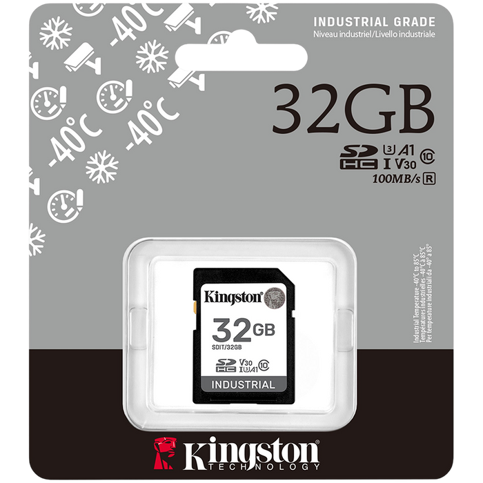 Kingston 32GB SDHC Industrial -40C to 85C C10 UHS-I U3 V30 A1 pSLC – alternate product view 3
