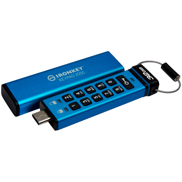 Kingston 32GB USB-C IronKey Keypad 200C, FIPS 140-3 Lvl 3 (Pending) AES-256 – alternate product view 2