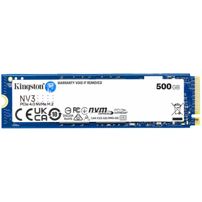 Kingston 500GB NV3 SSD M.2 2280 PCIe 4.0 NVMe, Read: 5,000/ Write: 3,000MB/s
