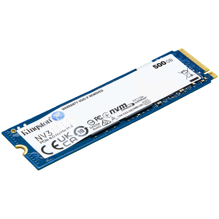 Kingston 500GB NV3 SSD M.2 2280 PCIe 4.0 NVMe, Read: 5,000/ Write: 3,000MB/s – alternate product view 2