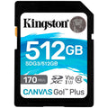 Kingston 512GB SDXC Canvas Go Plus 170R C10 UHS-I U3 V30