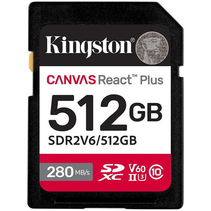 Kingston 512GB SDXC Canvas React Plus SDXC UHS-II 280R/150W U3 V60