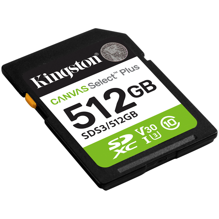 KINGSTON 512GB SDXC Canvas Select Plus Gen3 150MB/s C10 UHS-I U3 V30 – alternate product view 2