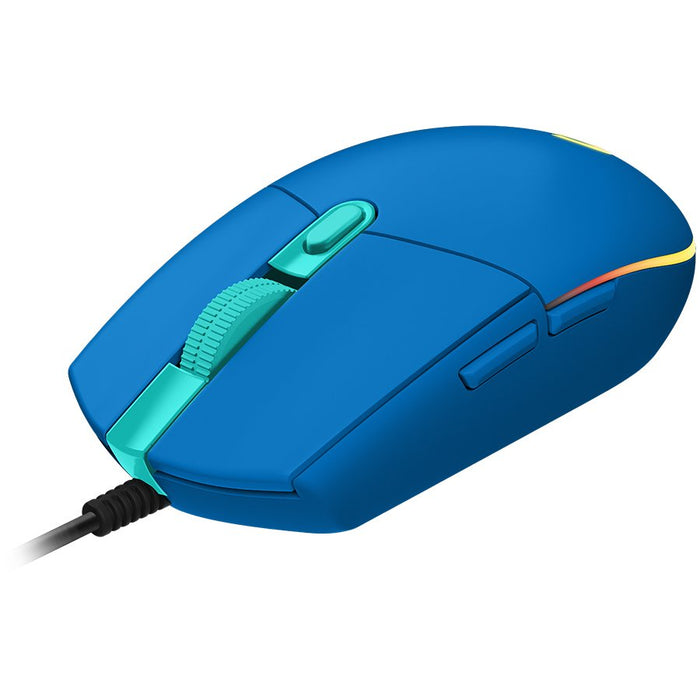 Logitech G203 Lightsync Corded Gaming Mouse - Blue - USB – alternate product view 3