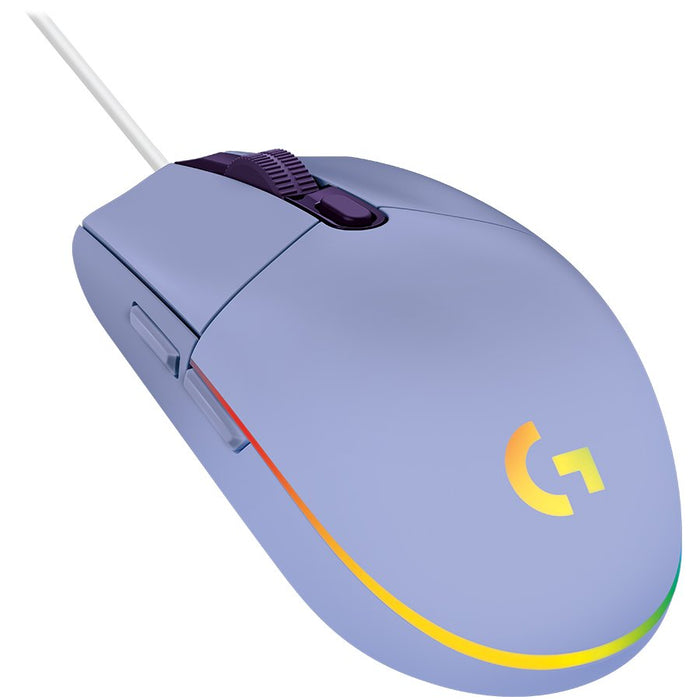 Logitech G203 Lightsync Corded Gaming Mouse - Lilac - USB
