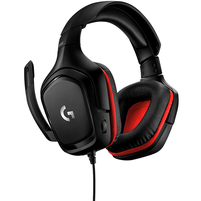 Logitech G332 Wired Gaming Headset - Leatherette - Black Red - 3.5 Mm – alternate product view 2