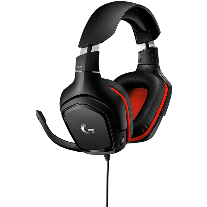 Logitech G332 Wired Gaming Headset - Leatherette - Black Red - 3.5 Mm – alternate product view 4