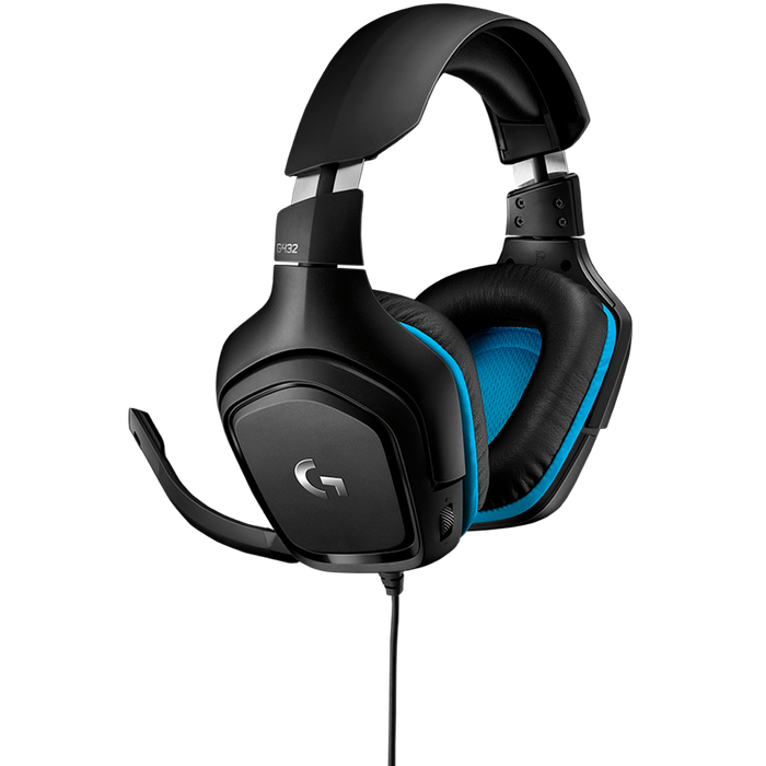 Logitech G432 Wired Gaming Headset 7.1 - Leatherette - Black Blue - USB – alternate product view 4