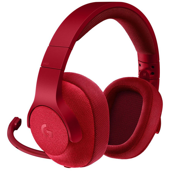 Logitech G433 Wired Gaming Headset 7.1 - Fire Red - 3.5 Mm - USB Dac – alternate product view 2