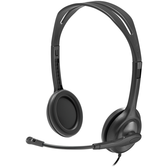 Logitech H111 Corded Stereo Headset - Black - 3.5 Mm