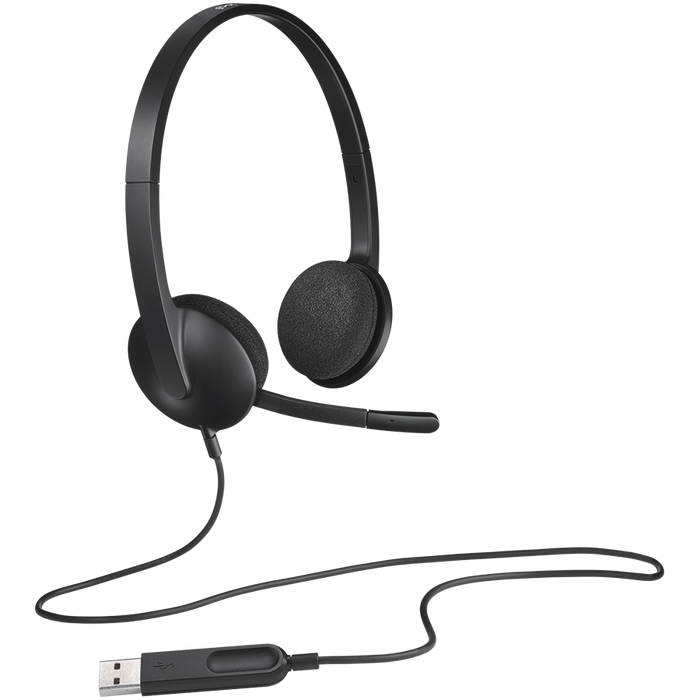 Logitech H340 Corded Headset - Black - USB