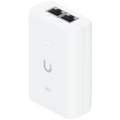Ubiquiti U-POE+ adapter 30W, powers UniFi PoE+ devices, reduce dependency on PoE switch power, Contains RJ45 data input, AC cable with earth ground, and PoE+ output