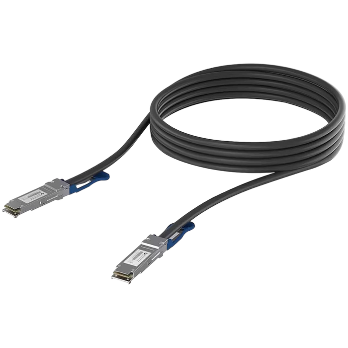 Ubiquiti UACC-DAC-QSFP28-1M QSFP28 direct attach cable with a 100 Gbps max data rate, compatible with QSFP28 – product photo